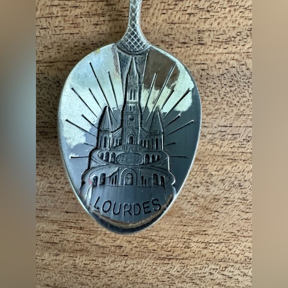 Vintage Collectible Lourdes A.Augis Blue Enamel The Virgin Mary Crown Spoon - Picture 2 of 7